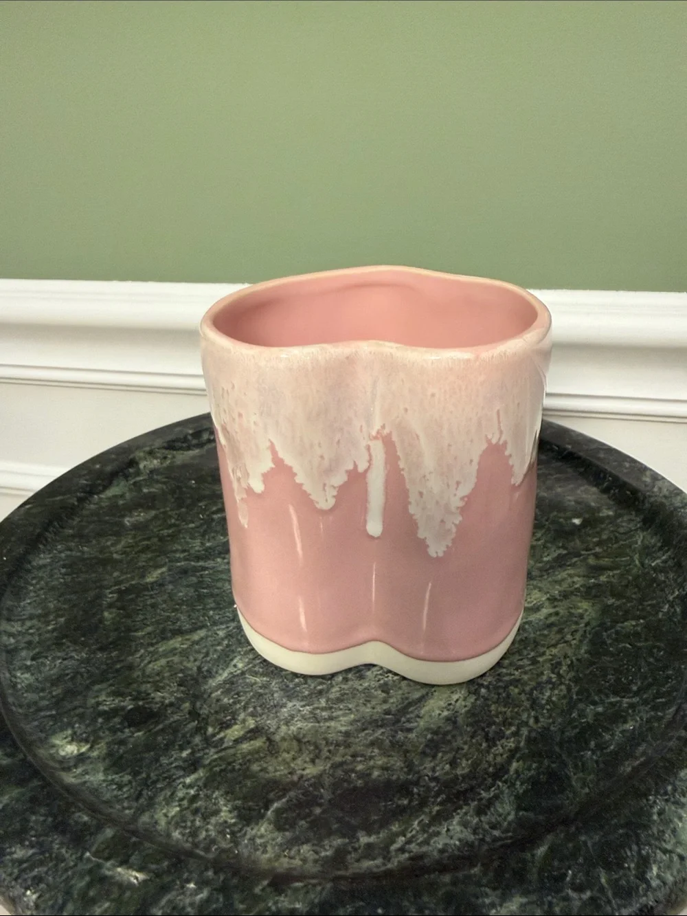 Anthropologie Heart Shaped Mug- Pink